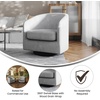 image:imageFlash Furniture Landon Upholstered Barrel Chair Commercial 360 Swivel Club Style Chair Sloped Armrests Woodgrain Vinyl Wrapped Metal Base Light Gray FabricLight Gray