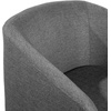 image:imageFlash Furniture Landon Upholstered Barrel Chair Commercial 360 Swivel Club Style Chair Sloped Armrests Woodgrain Vinyl Wrapped Metal Base Light Gray FabricDark Gray