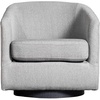 image:imageFlash Furniture Landon Upholstered Barrel Chair Commercial 360 Swivel Club Style Chair Sloped Armrests Woodgrain Vinyl Wrapped Metal Base Light Gray FabricLight Gray