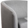 image:imageFlash Furniture Landon Upholstered Barrel Chair Commercial 360 Swivel Club Style Chair Sloped Armrests Woodgrain Vinyl Wrapped Metal Base Light Gray FabricLight Gray
