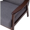image:imageFlash Furniture Langston Commercial Mid Century Modern Chair  Gray Faux Linen Upholstery  Walnut Finish Wooden Frame and Arms  Extra Supportive Sinuous SpringsDark Gray Faux Linen