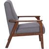 image:imageFlash Furniture Langston Commercial Mid Century Modern Chair  Gray Faux Linen Upholstery  Walnut Finish Wooden Frame and Arms  Extra Supportive Sinuous SpringsDark Gray Faux Linen