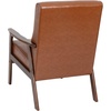 image:imageFlash Furniture Langston Commercial Mid Century Modern Chair  Gray Faux Linen Upholstery  Walnut Finish Wooden Frame and Arms  Extra Supportive Sinuous SpringsCognac Leathersoft