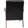image:imageFlash Furniture Langston Commercial Mid Century Modern Chair  Gray Faux Linen Upholstery  Walnut Finish Wooden Frame and Arms  Extra Supportive Sinuous SpringsBlack Leathersoft