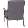 image:imageFlash Furniture Langston Commercial Mid Century Modern Chair  Gray Faux Linen Upholstery  Walnut Finish Wooden Frame and Arms  Extra Supportive Sinuous SpringsDark Gray Faux Linen