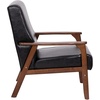 image:imageFlash Furniture Langston Commercial Mid Century Modern Chair  Gray Faux Linen Upholstery  Walnut Finish Wooden Frame and Arms  Extra Supportive Sinuous SpringsBlack Leathersoft
