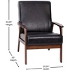 image:imageFlash Furniture Langston Commercial Mid Century Modern Chair  Gray Faux Linen Upholstery  Walnut Finish Wooden Frame and Arms  Extra Supportive Sinuous SpringsBlack Leathersoft