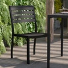 image:imageFlash Furniture Lark Outdoor Stackable Side Chair with Faux Teak Poly Slats Set of 2Gray Wash Teak