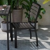 image:imageFlash Furniture Lark Outdoor Stackable Side Chair with Faux Teak Poly Slats Set of 2Gray Wash Teak