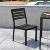 image:imageFlash Furniture Lark Outdoor Stackable Side Chair with Faux Teak Poly Slats Set of 2Gray Wash Teak