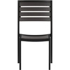 image:imageFlash Furniture Lark Outdoor Stackable Side Chair with Faux Teak Poly Slats Set of 2Gray Wash Teak