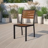 image:imageFlash Furniture Lark Outdoor Stackable Side Chair with Faux Teak Poly Slats Set of 2Teak
