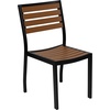image:imageFlash Furniture Lark Outdoor Stackable Side Chair with Faux Teak Poly Slats Set of 2Teak