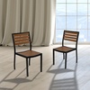 image:imageFlash Furniture Lark Outdoor Stackable Side Chair with Faux Teak Poly Slats Set of 2Teak