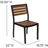 image:imageFlash Furniture Lark Outdoor Stackable Side Chair with Faux Teak Poly Slats Set of 2Teak