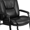 image:imageFlash Furniture LeatherSoft Executive Reception Chair with Padded Armrests and Sled Base Upholstered Side Chair for Living Room or Office Black