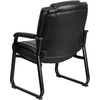 image:imageFlash Furniture LeatherSoft Executive Reception Chair with Padded Armrests and Sled Base Upholstered Side Chair for Living Room or Office Black