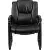 image:imageFlash Furniture LeatherSoft Executive Reception Chair with Padded Armrests and Sled Base Upholstered Side Chair for Living Room or Office Black