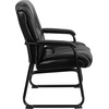 image:imageFlash Furniture LeatherSoft Executive Reception Chair with Padded Armrests and Sled Base Upholstered Side Chair for Living Room or Office Black