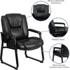 image:imageFlash Furniture LeatherSoft Executive Reception Chair with Padded Armrests and Sled Base Upholstered Side Chair for Living Room or Office Black