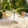 image:imageFlash Furniture Lila 235 Square Aluminum IndoorOutdoor Table Set with 2 Dark Brown Rattan ChairsBeige