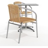 image:imageFlash Furniture Lila 235 Square Aluminum IndoorOutdoor Table Set with 2 Dark Brown Rattan ChairsBeige