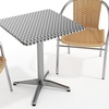 image:imageFlash Furniture Lila 235 Square Aluminum IndoorOutdoor Table Set with 2 Dark Brown Rattan ChairsBeige