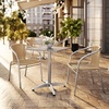 image:imageFlash Furniture Lila 235 Square Aluminum IndoorOutdoor Table Set with 2 Dark Brown Rattan ChairsBeige