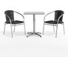image:imageFlash Furniture Lila 235 Square Aluminum IndoorOutdoor Table Set with 2 Dark Brown Rattan ChairsBlack