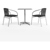 image:imageFlash Furniture Lila 235 Square Aluminum IndoorOutdoor Table Set with 2 Dark Brown Rattan ChairsBlack