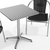 image:imageFlash Furniture Lila 235 Square Aluminum IndoorOutdoor Table Set with 2 Dark Brown Rattan ChairsBlack