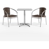 image:imageFlash Furniture Lila 235 Square Aluminum IndoorOutdoor Table Set with 2 Dark Brown Rattan ChairsDark Brown
