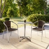 image:imageFlash Furniture Lila 235 Square Aluminum IndoorOutdoor Table Set with 2 Dark Brown Rattan ChairsDark Brown