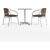 image:imageFlash Furniture Lila 235 Square Aluminum IndoorOutdoor Table Set with 2 Dark Brown Rattan ChairsDark Brown