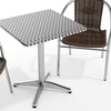image:imageFlash Furniture Lila 235 Square Aluminum IndoorOutdoor Table Set with 2 Dark Brown Rattan ChairsDark Brown