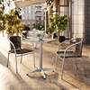 image:imageFlash Furniture Lila 235 Square Aluminum IndoorOutdoor Table Set with 2 Dark Brown Rattan ChairsDark Brown