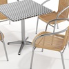image:imageFlash Furniture Lila 275 Square Aluminum IndoorOutdoor Table Set with 4 Dark Brown Rattan ChairsBeige