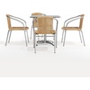 image:imageFlash Furniture Lila 275 Square Aluminum IndoorOutdoor Table Set with 4 Dark Brown Rattan ChairsBeige