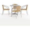 image:imageFlash Furniture Lila 275 Square Aluminum IndoorOutdoor Table Set with 4 Dark Brown Rattan ChairsBeige