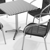 image:imageFlash Furniture Lila 275 Square Aluminum IndoorOutdoor Table Set with 4 Dark Brown Rattan ChairsBlack