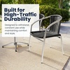image:imageFlash Furniture Lila 275 Square Aluminum IndoorOutdoor Table Set with 4 Dark Brown Rattan ChairsBlack