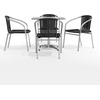 image:imageFlash Furniture Lila 275 Square Aluminum IndoorOutdoor Table Set with 4 Dark Brown Rattan ChairsBlack