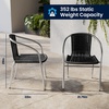 image:imageFlash Furniture Lila 275 Square Aluminum IndoorOutdoor Table Set with 4 Dark Brown Rattan ChairsBlack