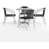 image:imageFlash Furniture Lila 275 Square Aluminum IndoorOutdoor Table Set with 4 Dark Brown Rattan ChairsBlack