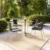 image:imageFlash Furniture Lila 275 Square Aluminum IndoorOutdoor Table Set with 4 Dark Brown Rattan ChairsBlack