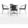 image:imageFlash Furniture Lila 275 Square Aluminum IndoorOutdoor Table Set with 4 Dark Brown Rattan ChairsBlack