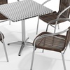 image:imageFlash Furniture Lila 275 Square Aluminum IndoorOutdoor Table Set with 4 Dark Brown Rattan ChairsDark Brown