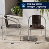 image:imageFlash Furniture Lila 275 Square Aluminum IndoorOutdoor Table Set with 4 Dark Brown Rattan ChairsDark Brown