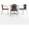 image:imageFlash Furniture Lila 275 Square Aluminum IndoorOutdoor Table Set with 4 Dark Brown Rattan ChairsDark Brown