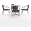 image:imageFlash Furniture Lila 275 Square Aluminum IndoorOutdoor Table Set with 4 Dark Brown Rattan ChairsDark Brown
